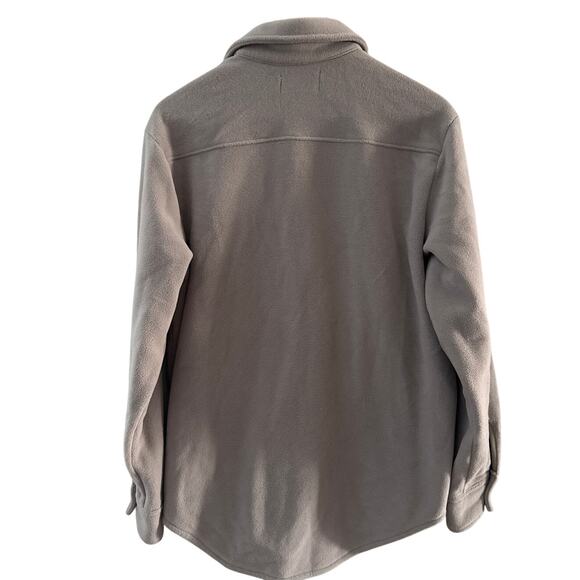 Aritzia TNA Polar Fleece Button up Shirt Jacket Taupe Size 2 (Large) - Picture 5 of 12